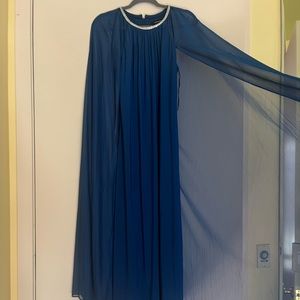 New Blue Gown with Cape Detail